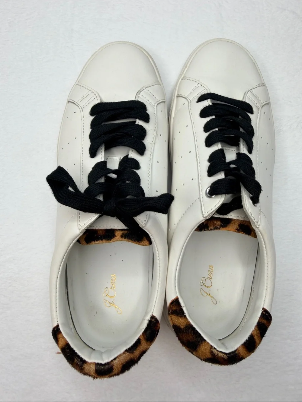 J. Crew Saturday sneakers with leopard calf hair detail size 8